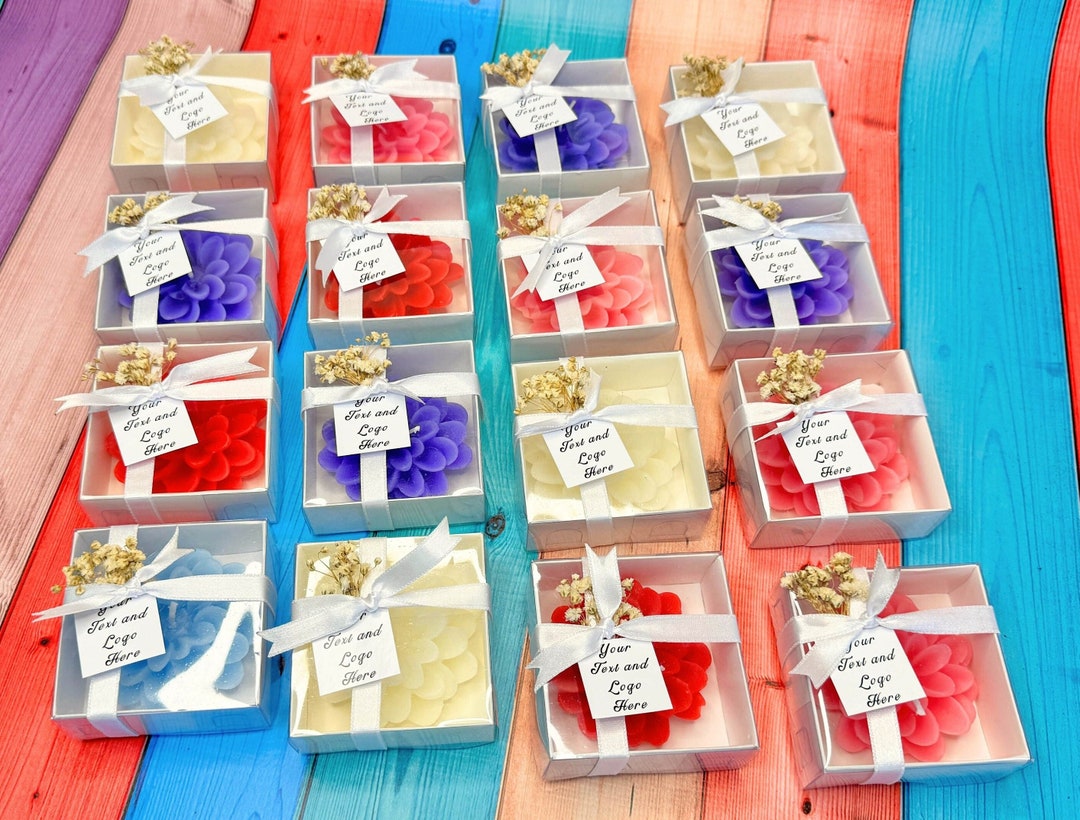 Lotus Flower Candles in 5 Different Colors, Personalized Party Favors ...