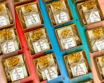 Yellow Floral Wedding Favors, Favors For Guests, Bridal Shower Favors, Bulk Soap Favors, Bridal Shower Favors, Bachelorette Part Favors