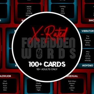 Spicy x-rated Forbidden Words Card Game Party Card Game for Adults Fun Drinking Game with Spicy words Instant Digital Download