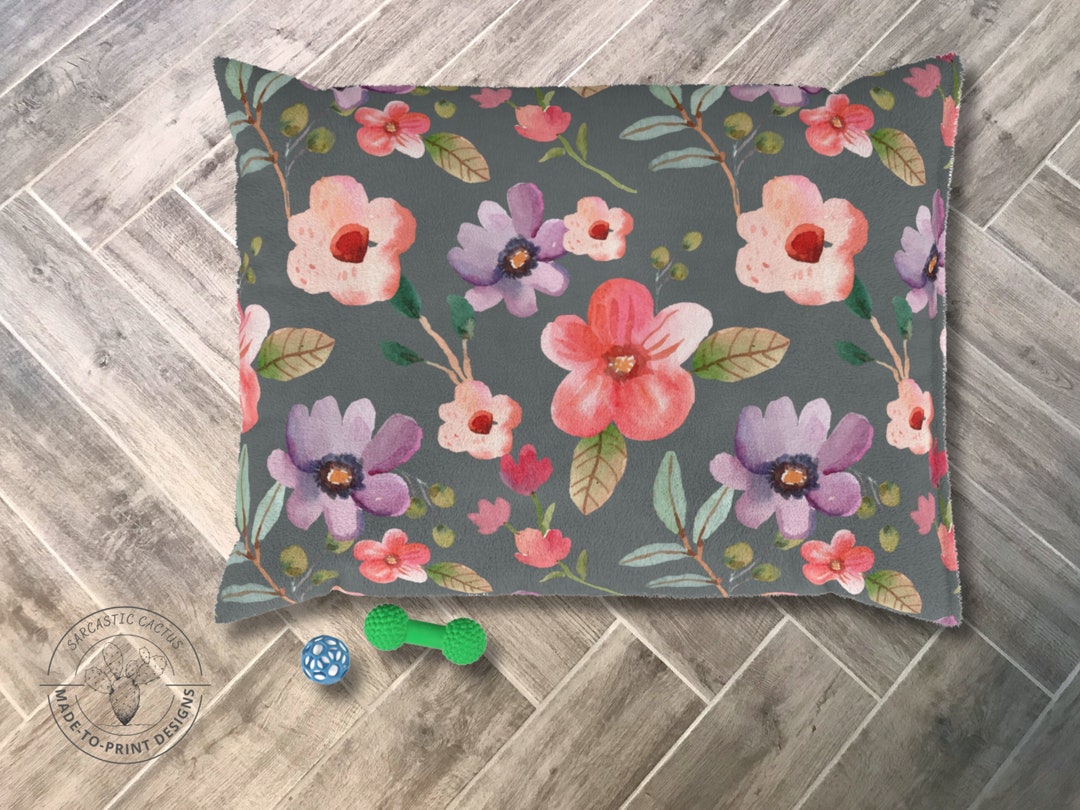 Dog Bed Floral Dog Bed Floral Themed Pet Bed Etsy