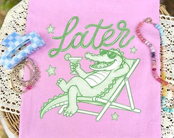 Hasta luego Alligator Png, Diseño de cocodrilo PNG-Dibujado a mano, Nos vemos luego Alligator Png, Camiseta de vacaciones de moda, Camiseta de verano de playa con gráfico de cocodrilo