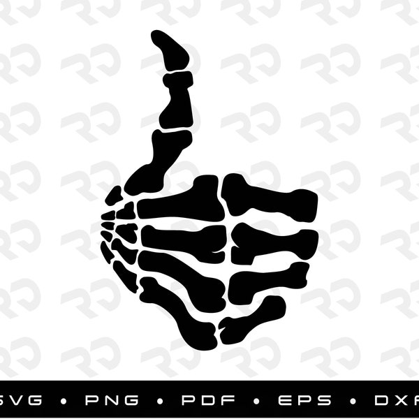 Skeleton Thumbs Up Hand Halloween SVG, PNG, PDF, Eps, Dxf, Cricut, Digital Download, Instant Download