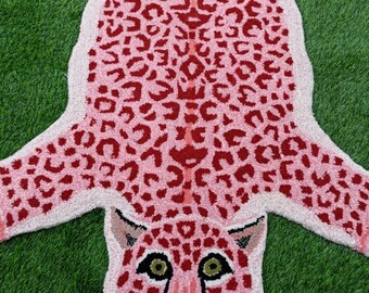 Pink Leopard Rug - Etsy