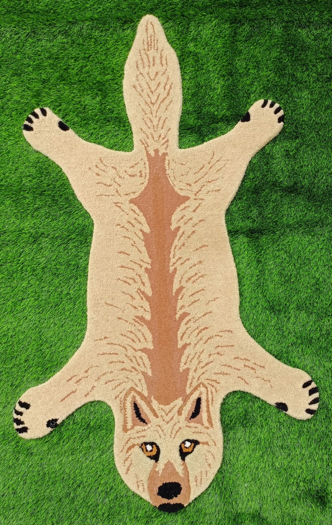 Woozy Wolf 3X5 Rug Hand Tufted Hand Made Rug Animal Skin for Etsy