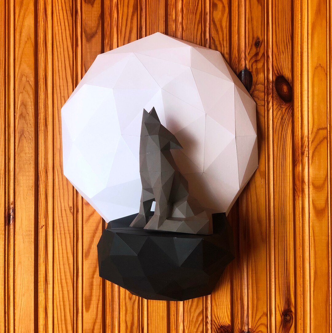 Wolf on the Moon, Make Your Own Wolf, DIY Moon Wolf, Papercraft