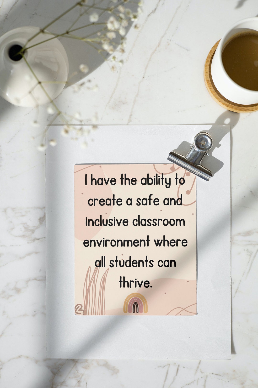 Positive Affirmation Cards for Teachers BOHO, Motivation Cards ...
