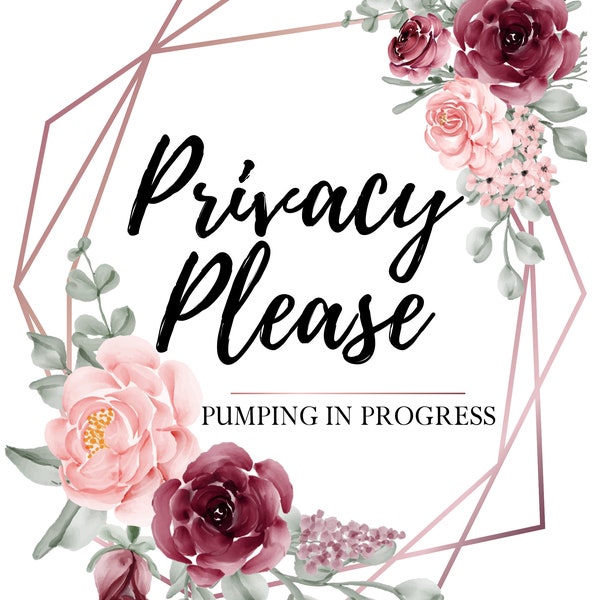 Pumping Sign PDF, Baby Shower Gift, Printable PDF, Breastfeeding Sign, Privacy Please PDF, Privacy for Mom_Version 2