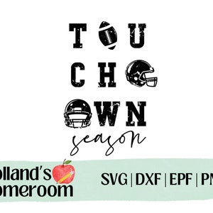 Distressed Touchdown Season SVG File | Football Season Graphic | Vintage Football | Touchdown Season