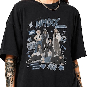 NMIXX Retro Vintage Shirt, Nmixx Episode 1 Zero Frontier Shirt, Nmixx Kpop Members Illustration Graphic Tee, Comfort Colors Shirt