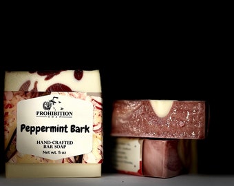 Peppermint Bark Christmas Shea Butter Bar Soap