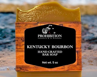 Kentucky Bourbon Natural Shea Butter Bar Soap for Men and Women