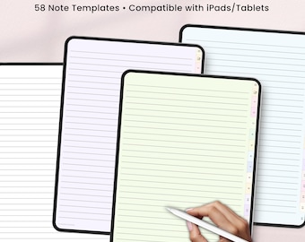 Digital Notebook with 58 Note-Taking Templates for Goodnotes, Notability, iPad, Android