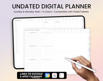 Digital Planner, Daily Planner, Goodnotes Planner, iPad Planner, Weekly Planner, Goodnotes Template, Notability Planner, Undated Planner