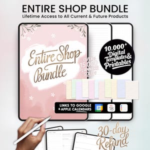 Digital Planner Bundle 2026: Daily, Weekly, Monthly Templates, GoodNotes, Notability, iPad, Android, Digital Stickers