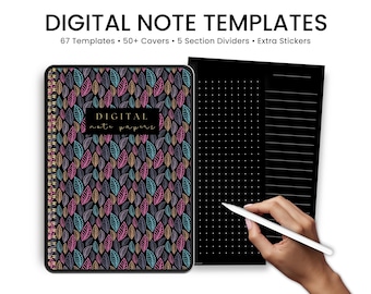 Goodnotes Notebook, Goodnotes Template, iPad Planner, Study Planner, Notability Planner, Digital Dark Mode School Note Taking Template