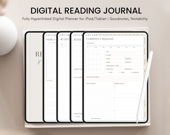 Reading Journal, Digital Reading Journal, Reading Tracker, Goodnotes Notability Reading Planner, Book Tracker,  Printable Reading Log
