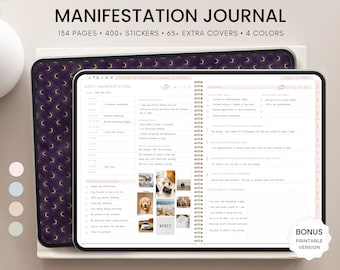 Manifestation Journal, Vision Board, Law of Attraction, Digital & Printable Manifestation Journal, Manifest Journal, Vision Board Template