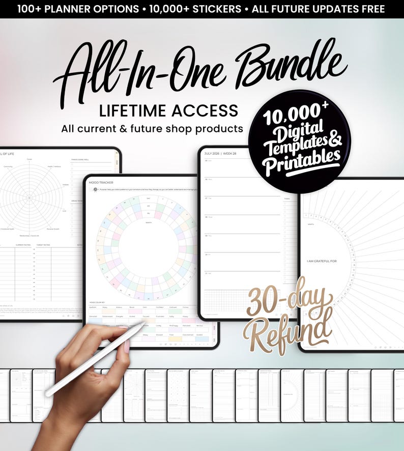 Digital Planner 2026 for GoodNotes iPad Android Notability | Entire Shop Bundle image 1