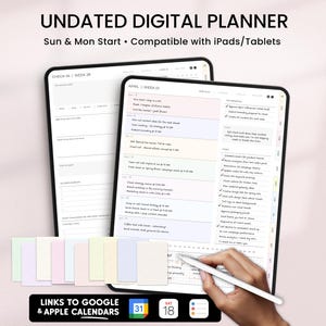 All-in-One Undated Digital Planner | Hyperlinked Life Planner (PDF Download)