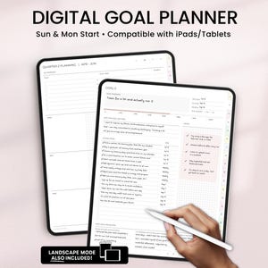 Digital Goal Planner for Goodnotes, iPad, Android (Digital Download)