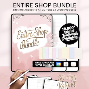Digital Planner Bundle, 2026 Daily, Weekly, Monthly Templates, GoodNotes, Notability, iPad, Tablet Apps, Journals, Stickers, Printables