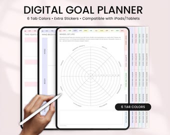 Digital Goal Planner, Goodnotes Planner, Personal Growth, iPad Planner, Productivity Planner, Goal Tracker, Digital Goal Life Template