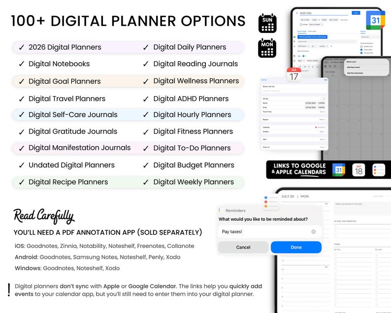 Digital Planner 2026 for GoodNotes iPad Android Notability | Entire Shop Bundle image 4