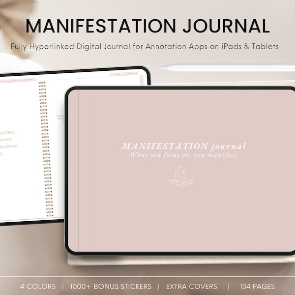Manifestation Journal, Vision Board, Law of Attraction, Digital & Printable Manifestation Journal, Manifest Journal, Vision Board Template