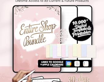 Ultimate Digital Planner Bundle: 2026 Dated & Undated GoodNotes, Notability Templates, iPad, Tablet, Digital Stickers