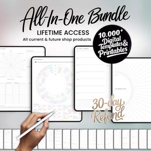 Digital Planner 2026 Entire Shop Bundle for GoodNotes iPad Android Notability with Hyperlinked Pastel PDF Planners, Journals & Stickers