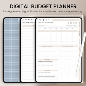 Digital Budget Planner, Budget Template, Monthly Budget, Savings Tracker, Budget Planner, Printable GoodNotes iPad Finance Paycheck Planner