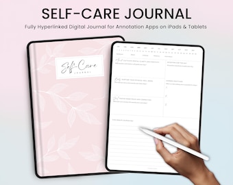 Digital Self Care Journal, Daily Wellness Journal, Goodnotes Journal, iPad Daily Journal, Self Care Mindfulness Planner, Anxiety Journal