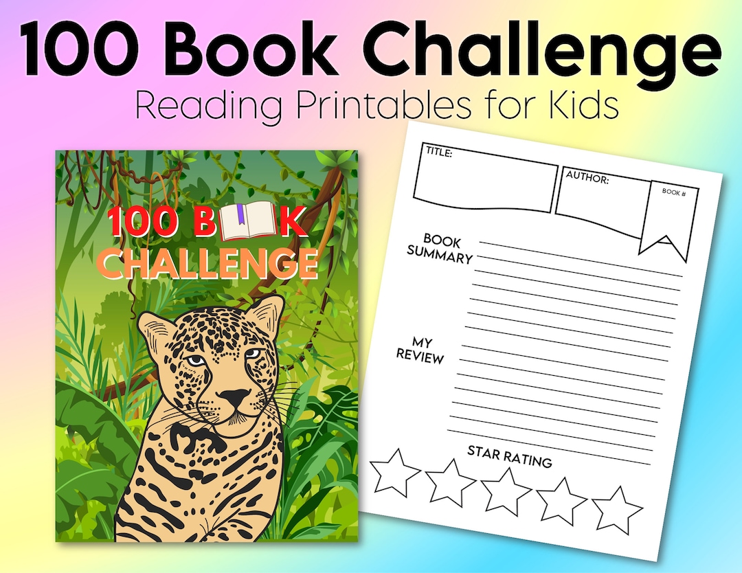 summer-reading-for-kids-100-book-challenge-printable-reading-etsy-canada