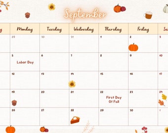 Cute September Calendar Etsy Cute September Calendar Etsy