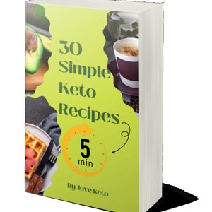 30 recetas cetogénicas simples, planificador cetogénico, plan de comidas bajas en carbohidratos, guía de dieta cetogénica imprimible