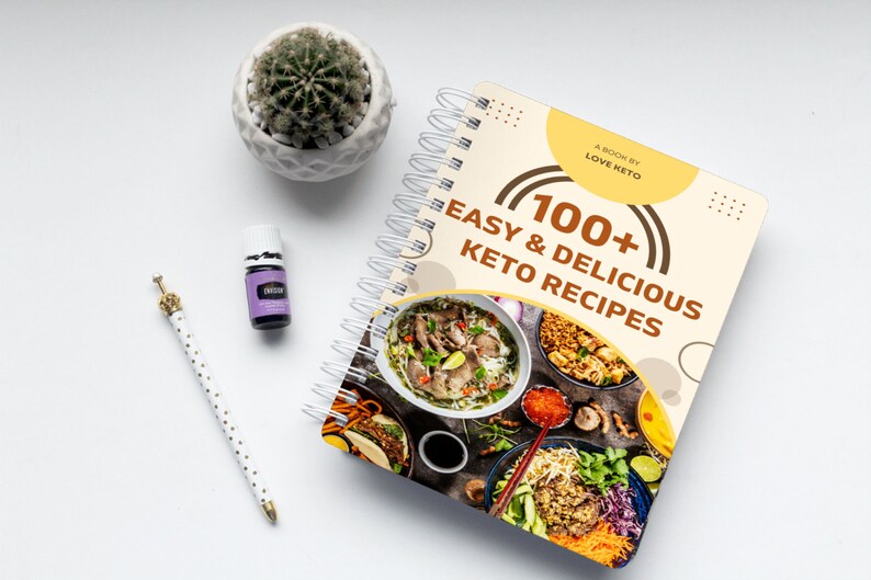 Keto Kitchen Pack: 100 Simple Recipes, Planner, Low Carb Guide Print at Home image 5