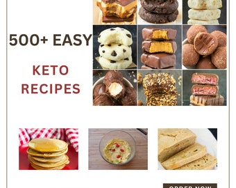 500 Keto Recipes Collection - Cookbook Set, Healthy Low Carb Meals, Instant PDF Download Bundle