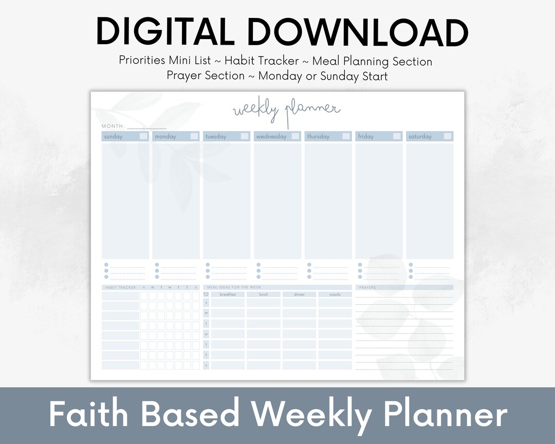 Christian Planner Printable, Printable Calendar, Calendar Printable ...