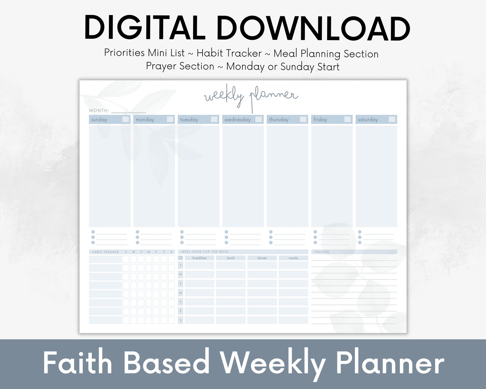 Christian Planner Printable, Printable Calendar, Calendar Printable ...
