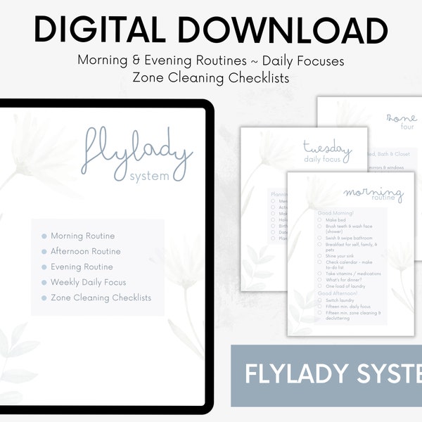 FlyLady Control Journal, Printable Cleaning Checklist, Cleaning System, Cleaning Routines, FlyLady Method, Chore Checklist, FLYLADY