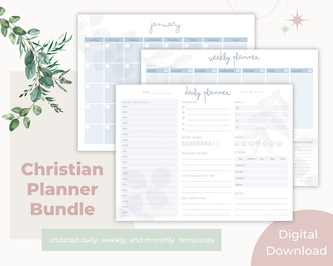 Christian Planner Printable, Printable Calendar, Calendar Printable ...