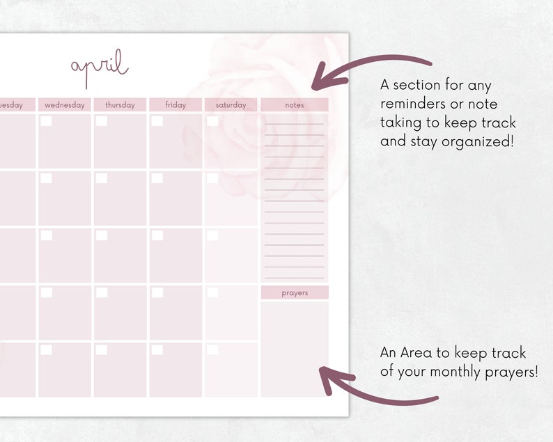 Christian Planner Printable Printable Calendar Calendar - Etsy