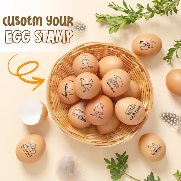 Custom Egg Stamp - Personalized Rubber Egg Stamp - Butt Nugget Egg Stamp - Mini Fresh Egg Stamps Egg Labels - Personalized Chicken Gifts