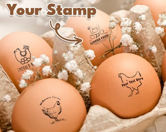 Custom Egg Stamp - Personalized Rubber Egg Stamp - Butt Nugget Egg Stamp - Mini Fresh Egg Stamps Egg Labels - Personalized Chicken Gifts