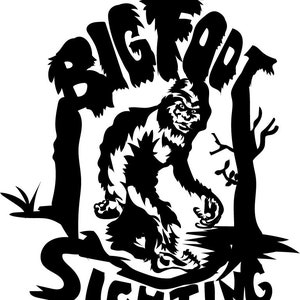 Bigfoot sighting Sasquatch cryptid legend png digital file