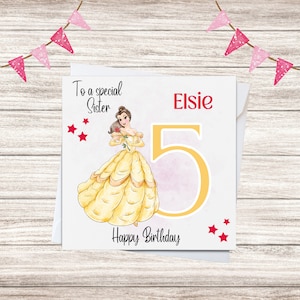 Personalised Princess Birthday Card, Daughter card, Sister card, Son card, Brother card