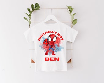 Personalised Spider Birthday T-shirt