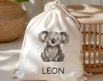 Personalized gym bag with a koala | with desired name | animal children | backpack for school, kindergarten, KITA and KIGA laundry bag