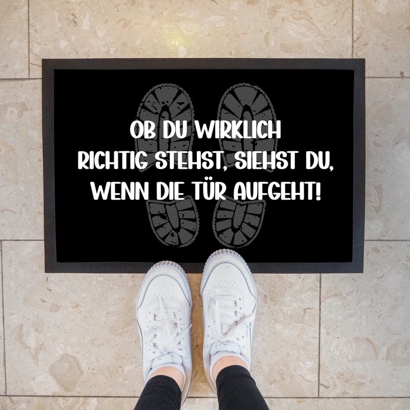 Stuoia Benvenuti 'Ob Du Wirklich Richtig Stehst' – Tappeto Antiscivolo 40x60 Cm In Poliammide – Design Divertente