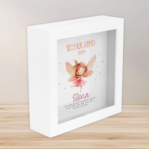 Schulkind 2025 Ballerina Spardose mit Wunschname Fee Name Kind personalisiert Kinder Geschenk Geburtstagsgeschenk Einschulung mit Wunschtext